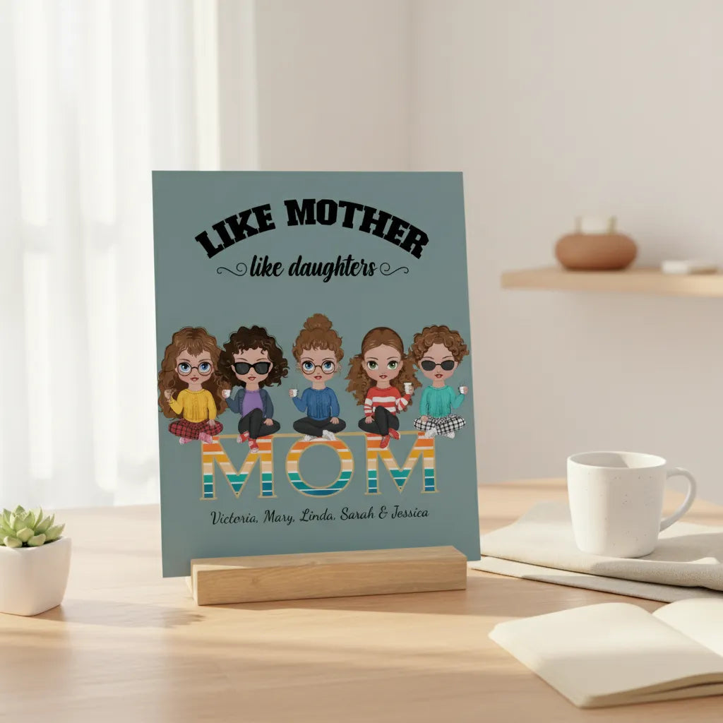 Wie die Mutter so die Tochter Galerietafel mit Ständer