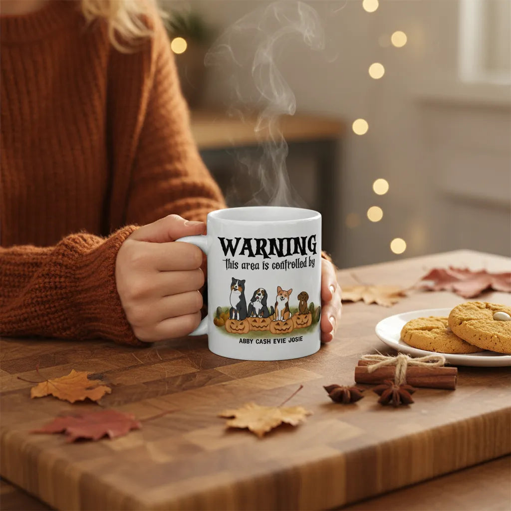 Achtung Bereich kontrolliert Halloween Keramiktasse