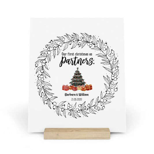 Unser erstes Weihnachten als Partner Galerietafel mit Ständer