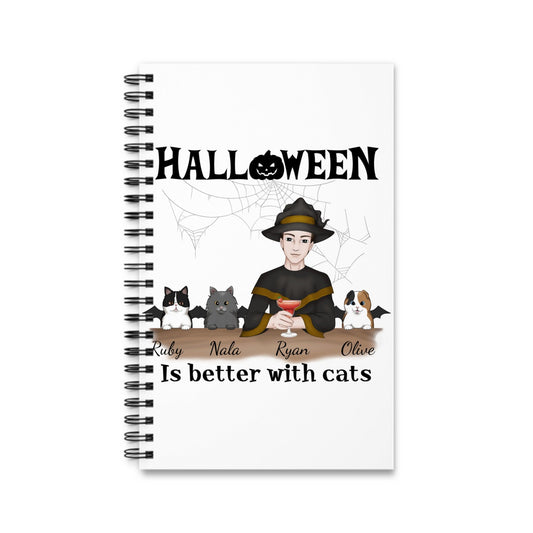 Halloween ist besser mit einem Katzen Spiralnotizbuch
