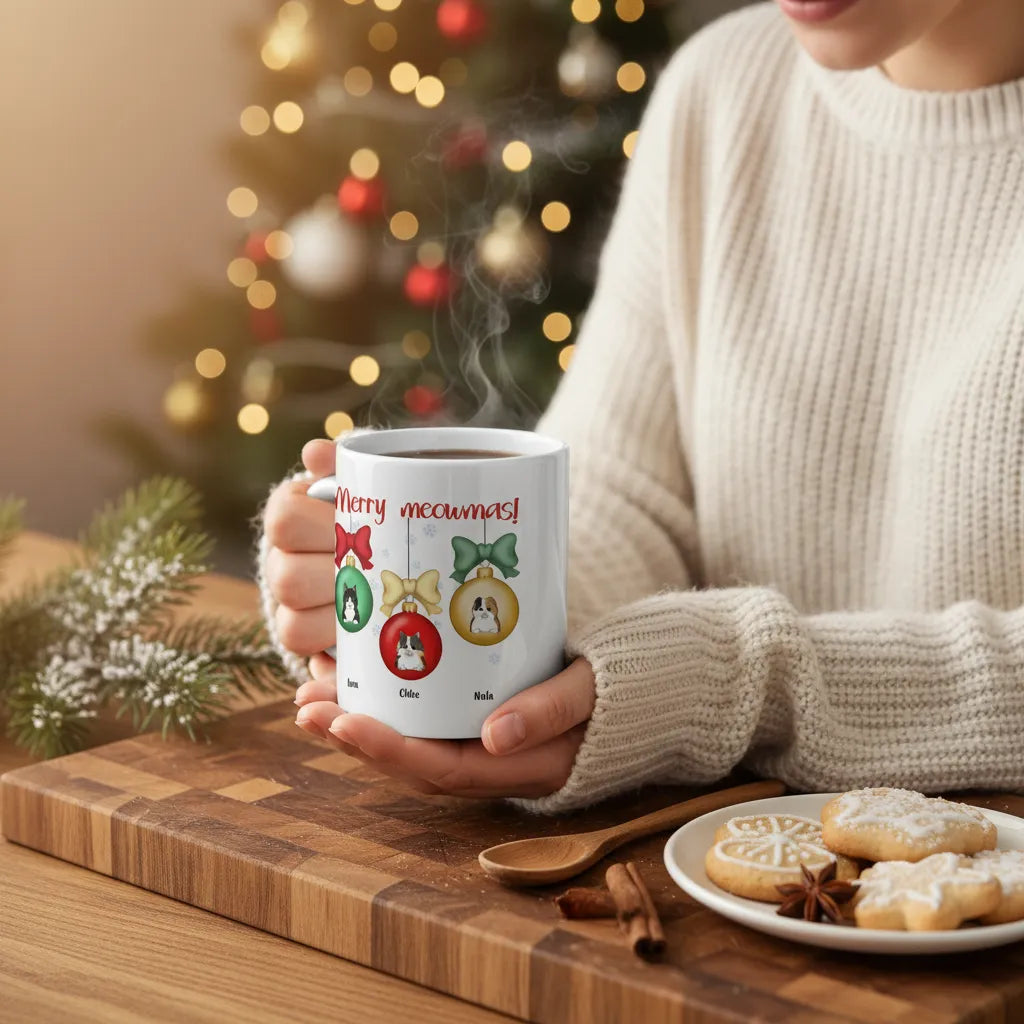 Frohe Meownachten Weihnacht Keramiktasse