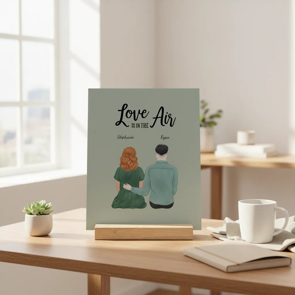 Liebe liegt in der Luft Galerietafel mit Ständer