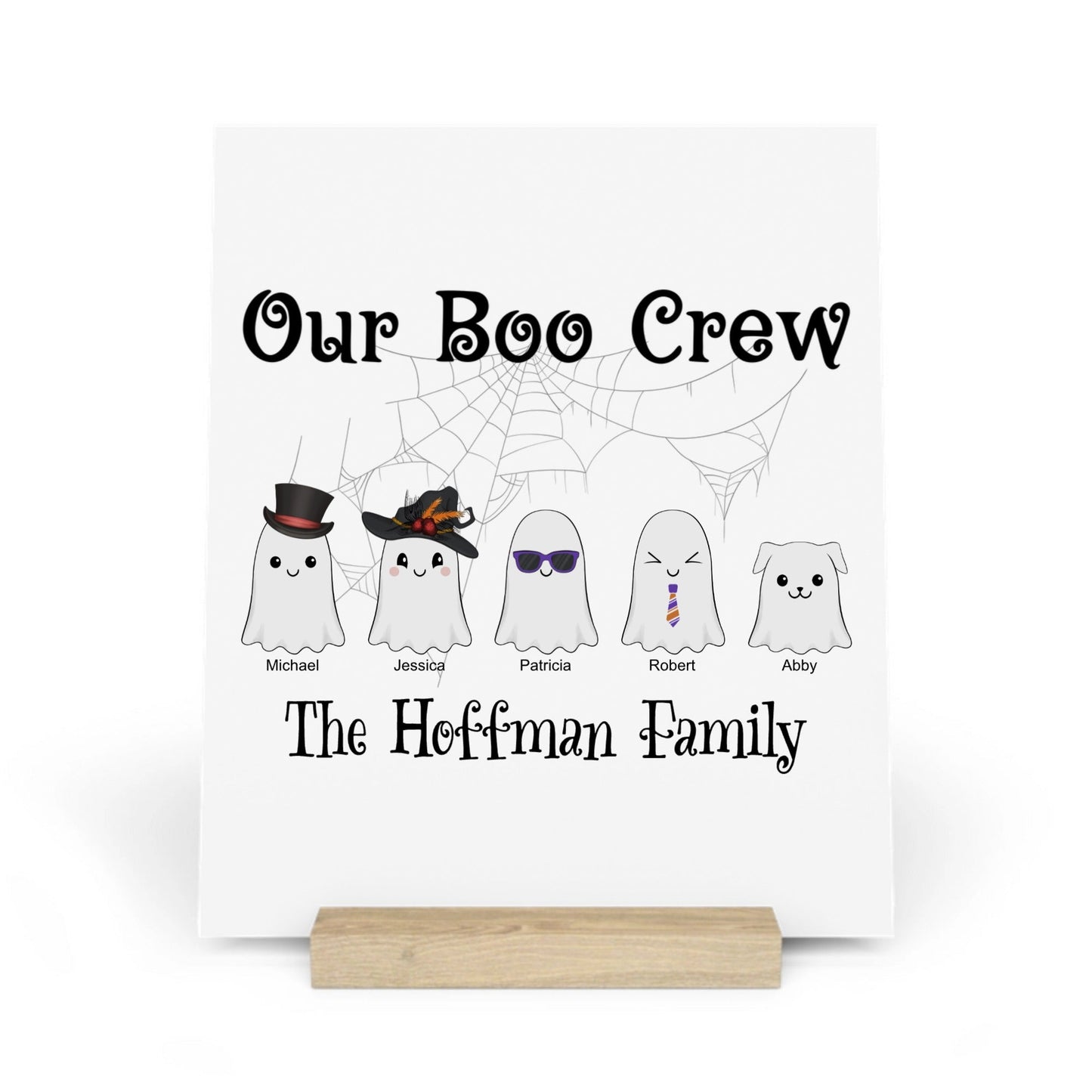 Unsere Boo Crew Halloween Galerietafel mit Ständer