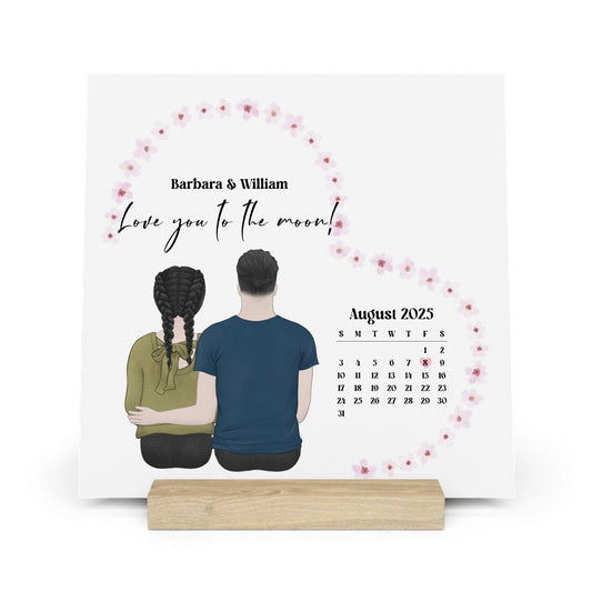 Personalisiertes Pärchen Galerietafel mit Ständer