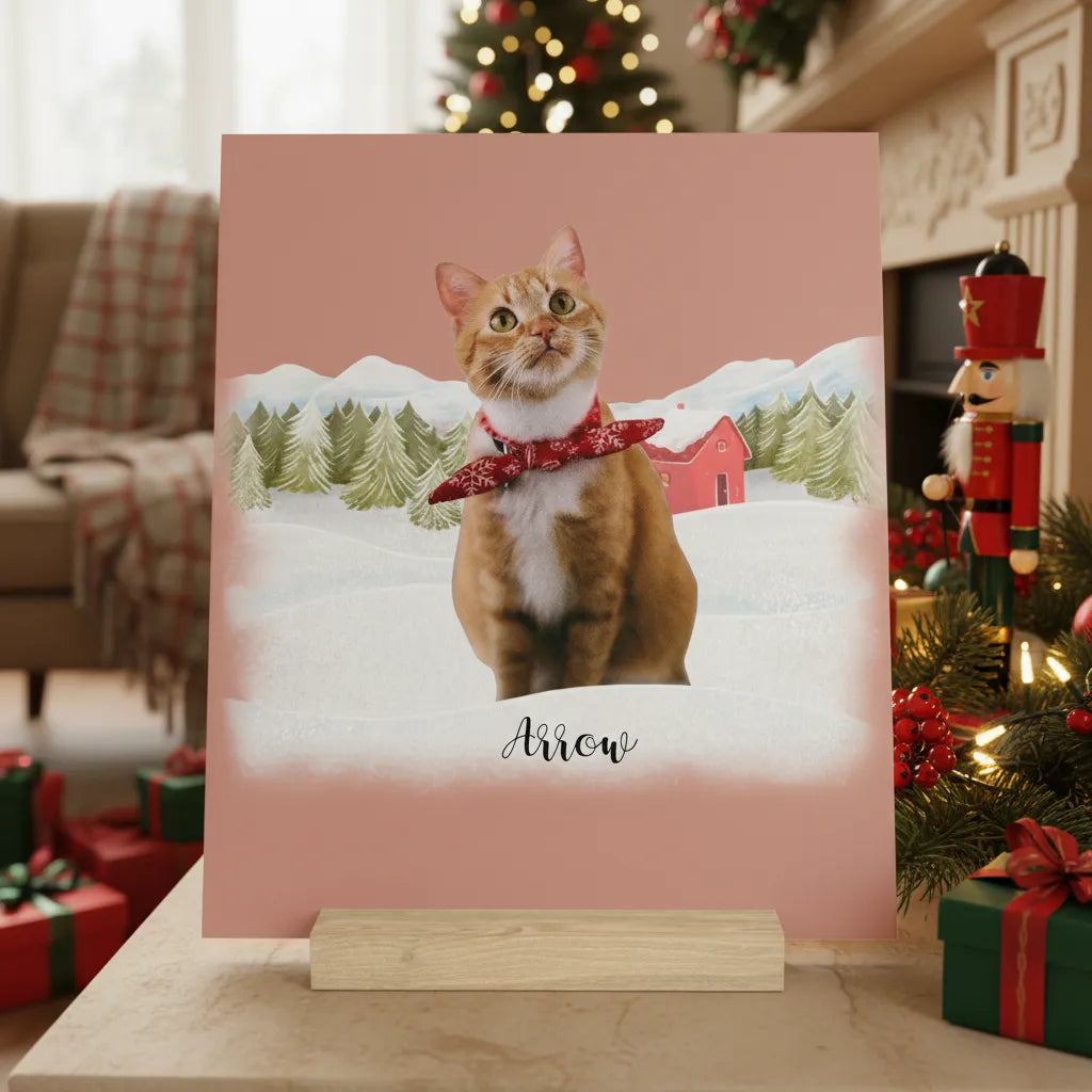 Weihnachten mit meinem Haustier Galerietafel mit Ständer