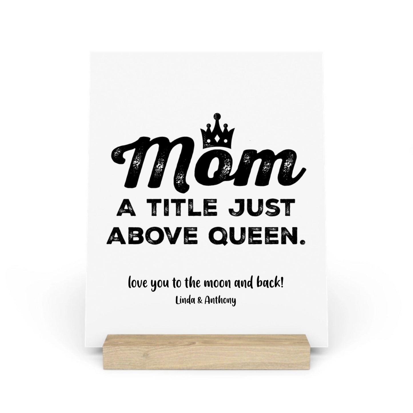 Mama, ein Titel über Königin Galerietafel mit Ständer