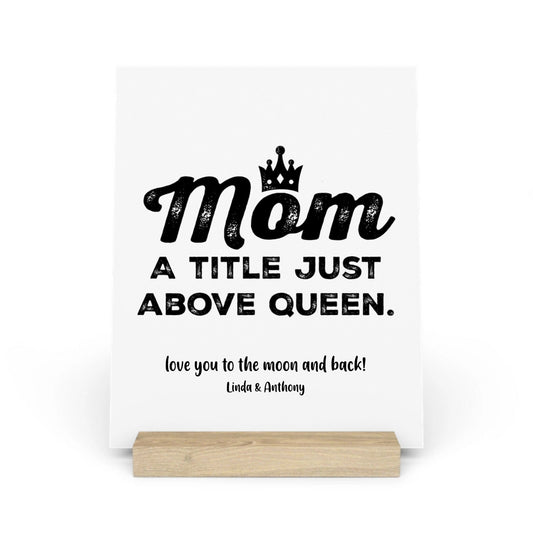 Mama, ein Titel über Königin Galerietafel mit Ständer