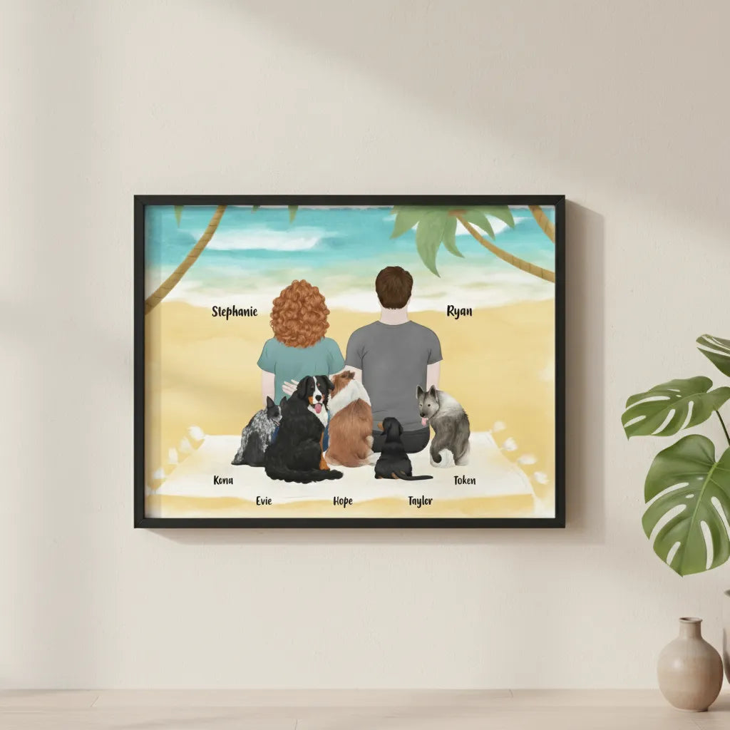 Du, ich und die Hunde Poster mit Holzrahmen