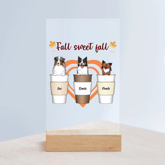 Herbst, süsser Herbst Acrylschild mit Holzständer