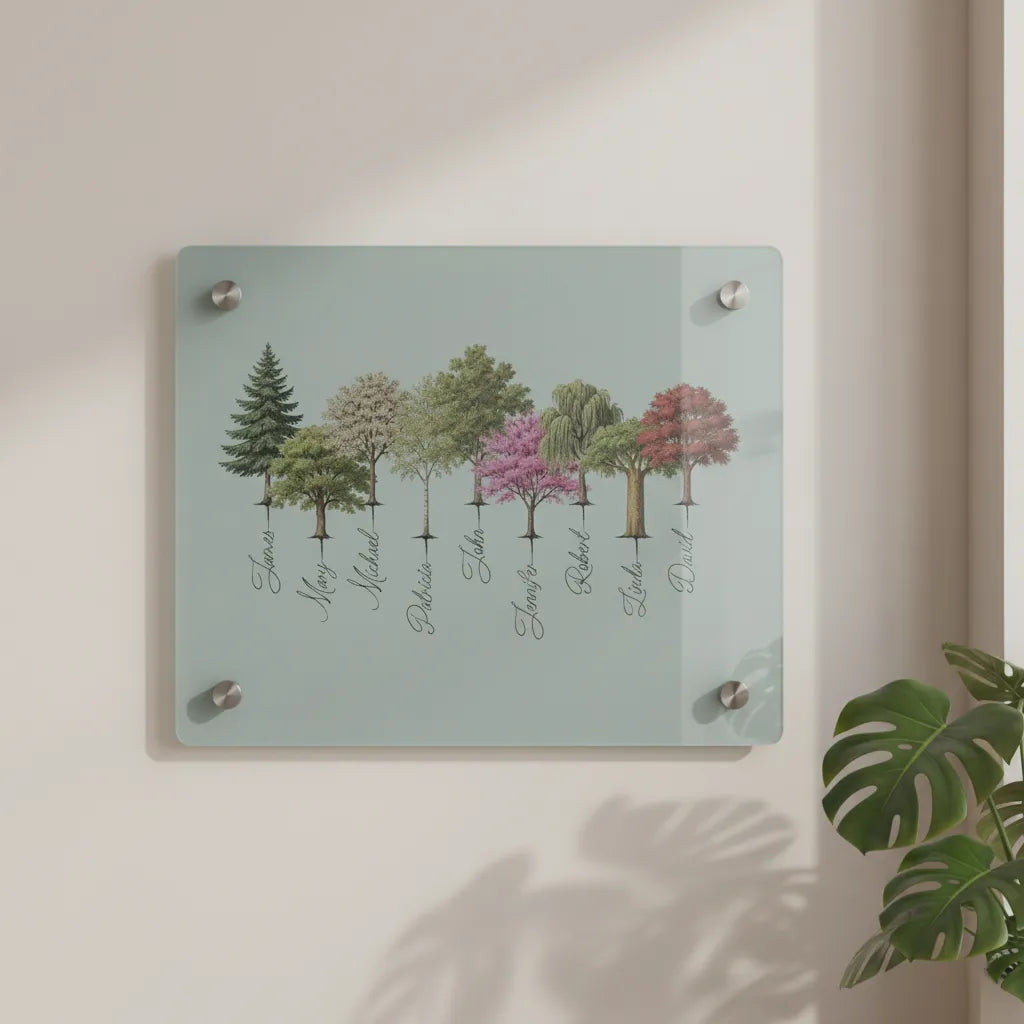 Personalisierte Bäume Acryl Wandkunst Panel