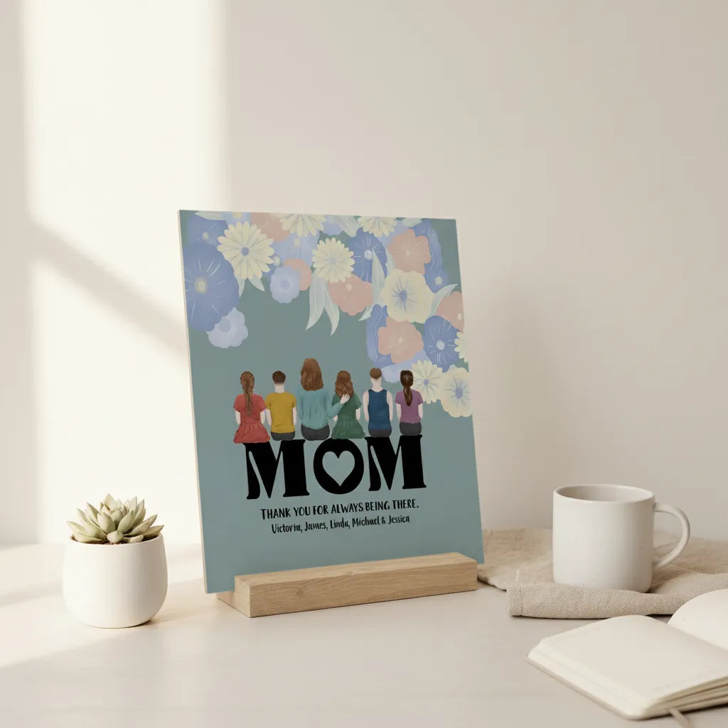 Mama, danke dass du da bist Galerietafel mit Ständer