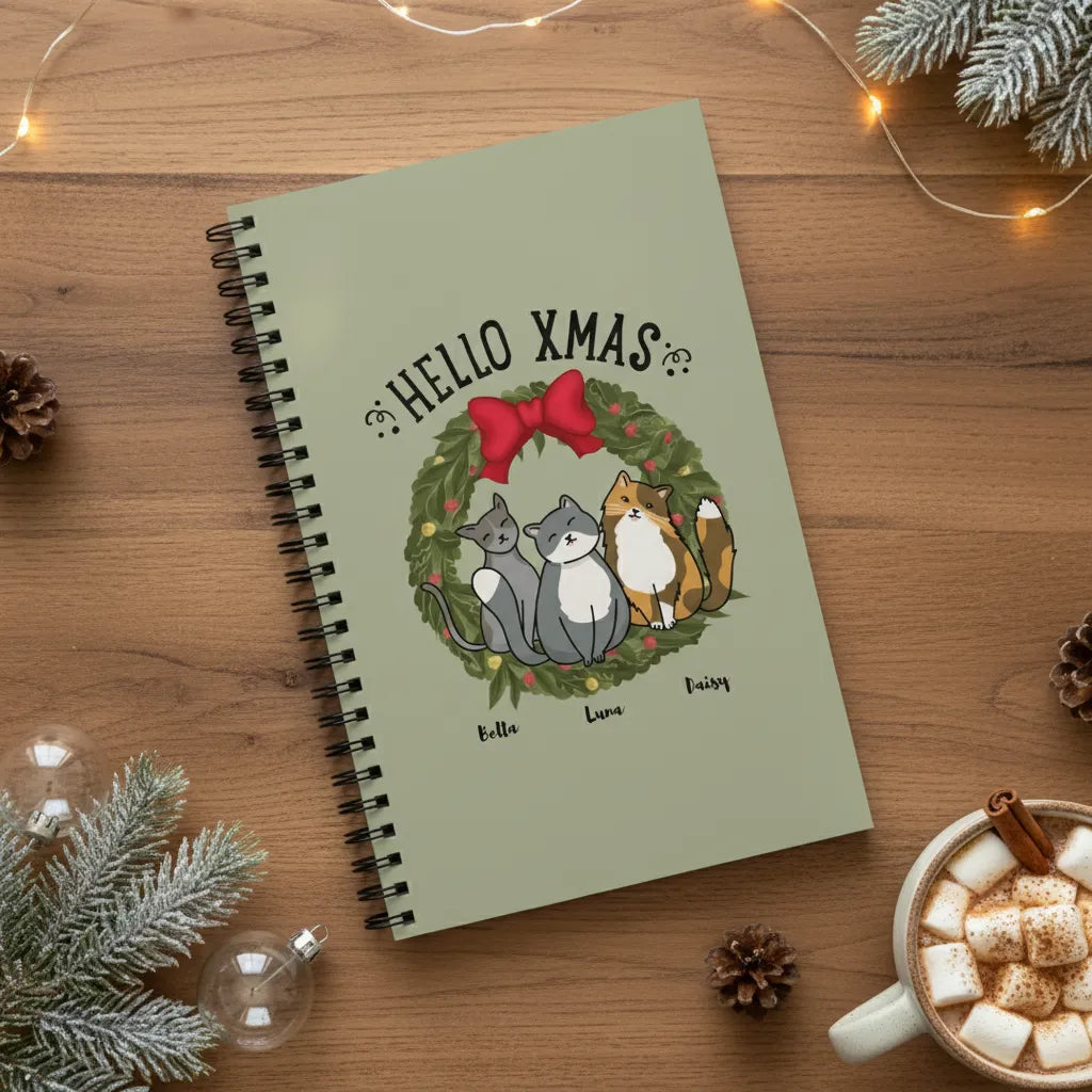Hallo Xmas Weihnacht Spiralnotizbuch