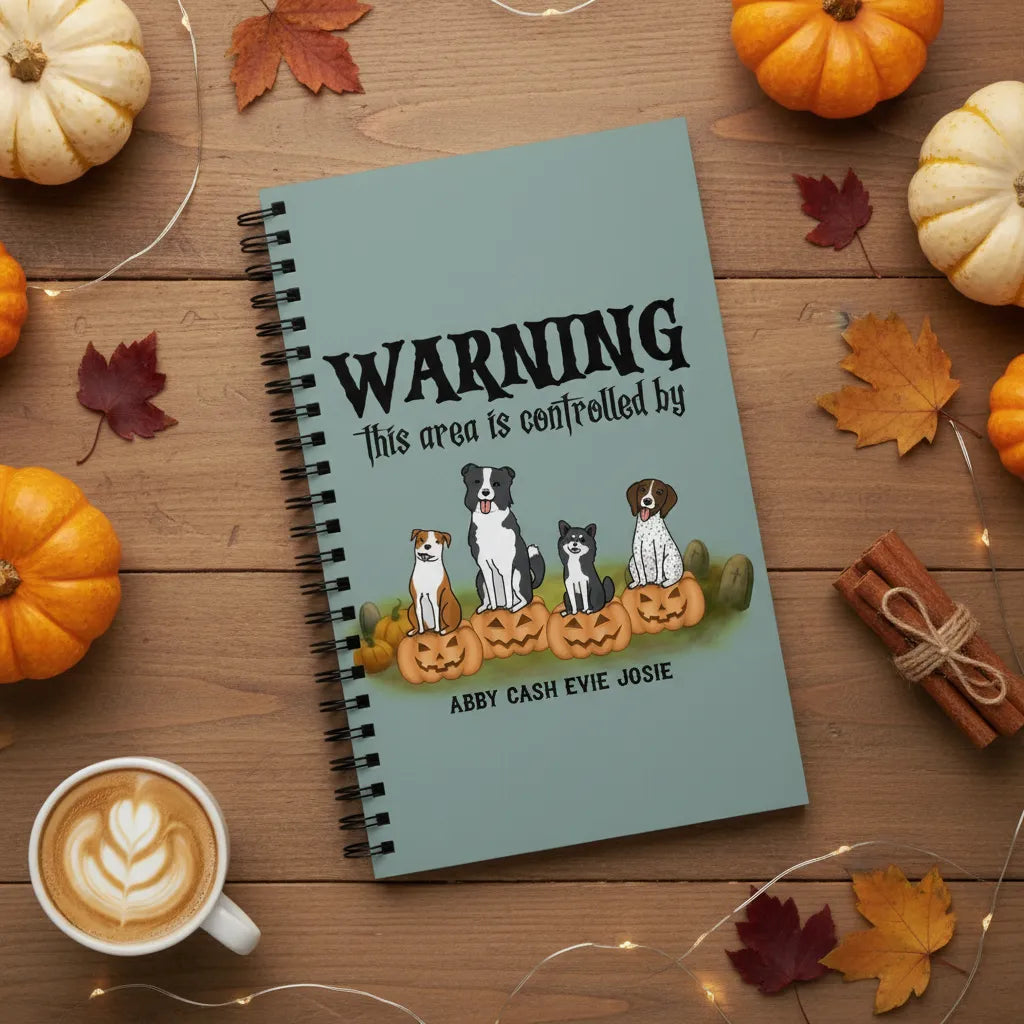 Achtung Bereich kontrolliert Halloween Spiralnotizbuch