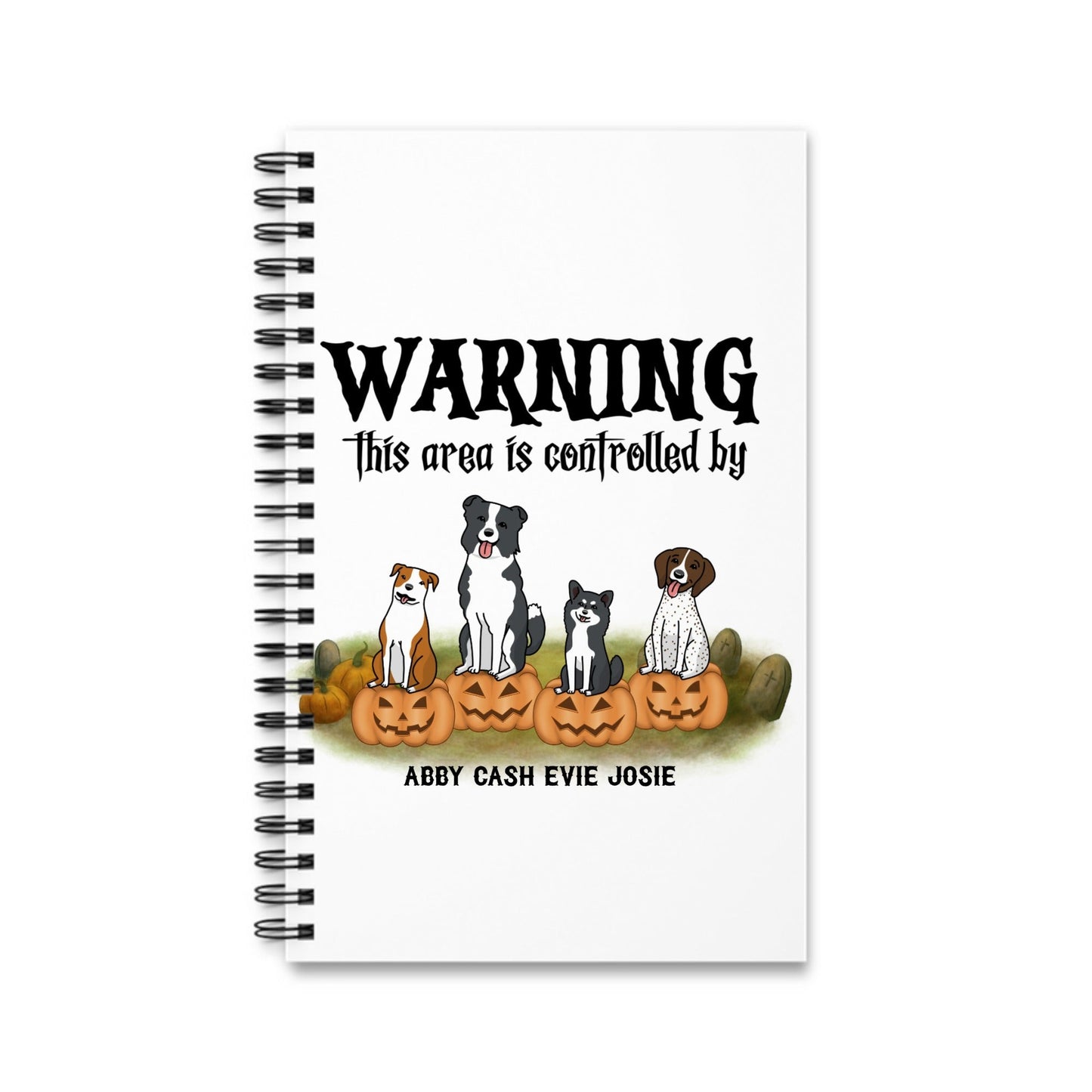 Achtung Bereich kontrolliert Halloween Spiralnotizbuch
