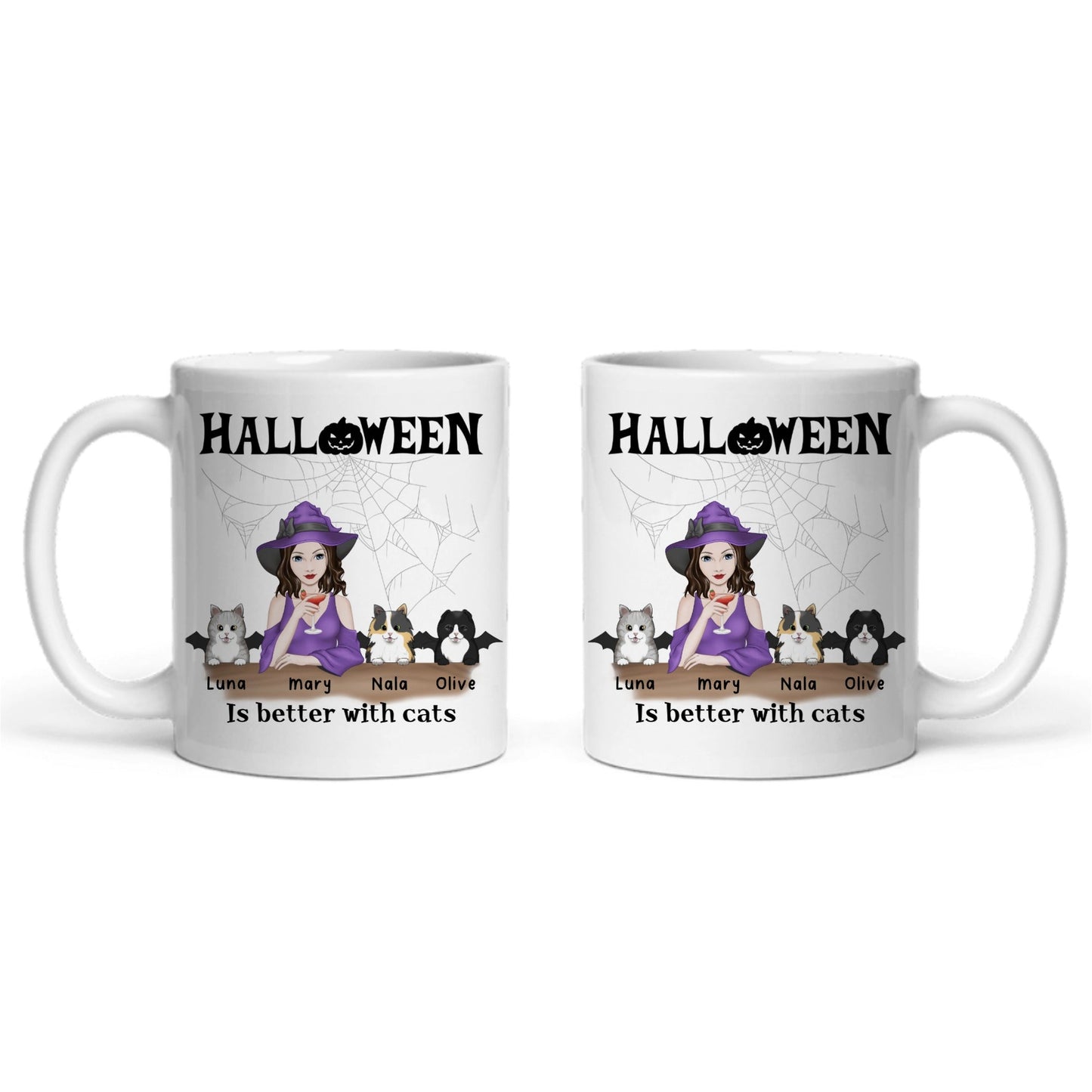 Halloween ist besser mit Katzen Keramiktasse