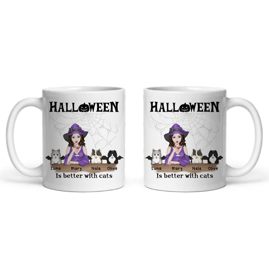 Halloween ist besser mit Katzen Keramiktasse