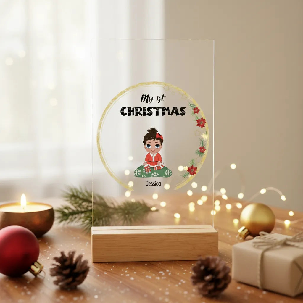 Mein erstes Weihnachten Acrylschild mit Holzständer