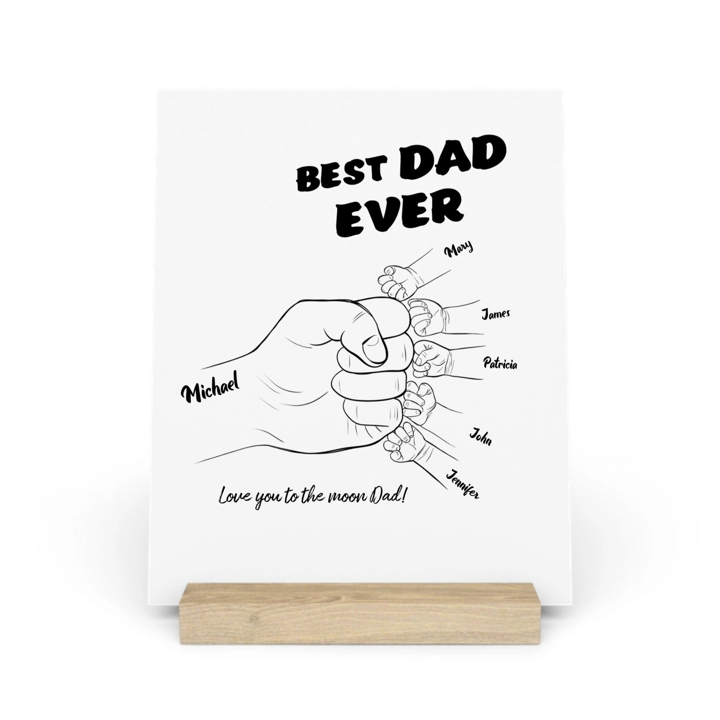 Bester Papa aller Zeiten Galerietafel mit Ständer