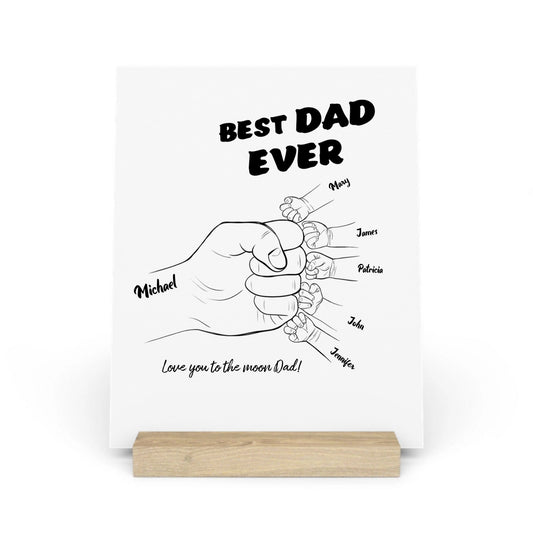 Bester Papa aller Zeiten Galerietafel mit Ständer