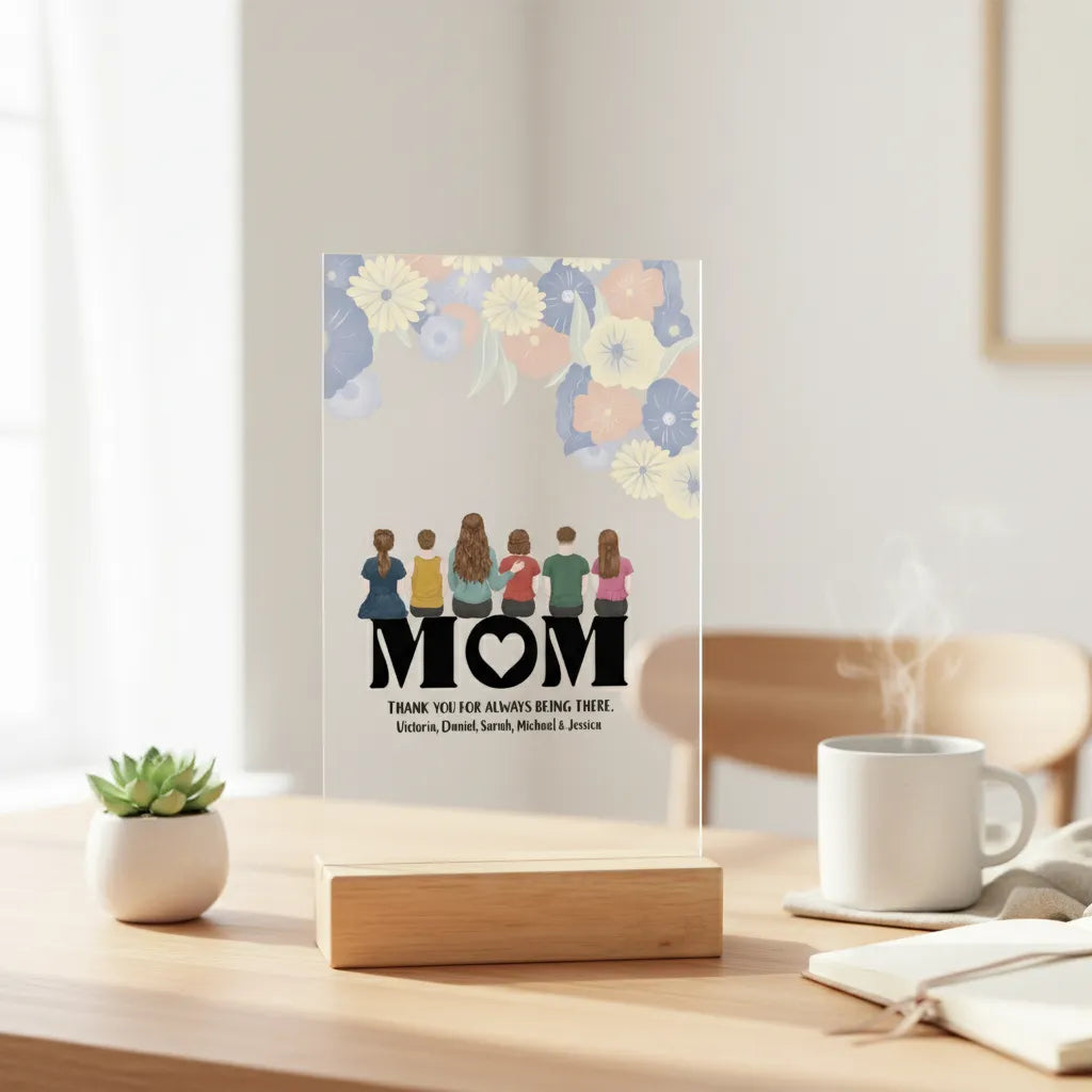 Mama, danke dass du da bist Acrylschild mit Holzständer