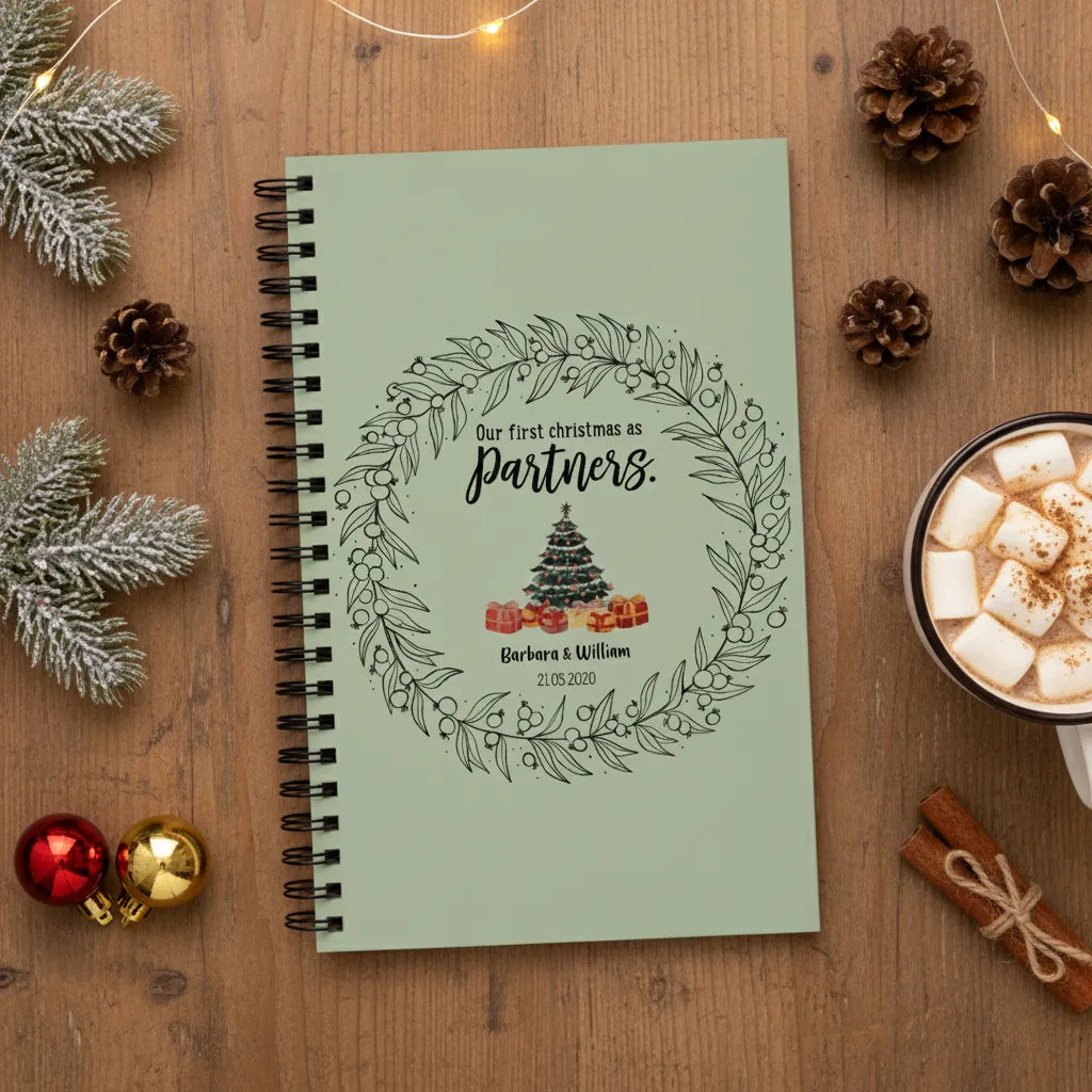 Unser erstes Weihnachten als Partner Spiralnotizbuch