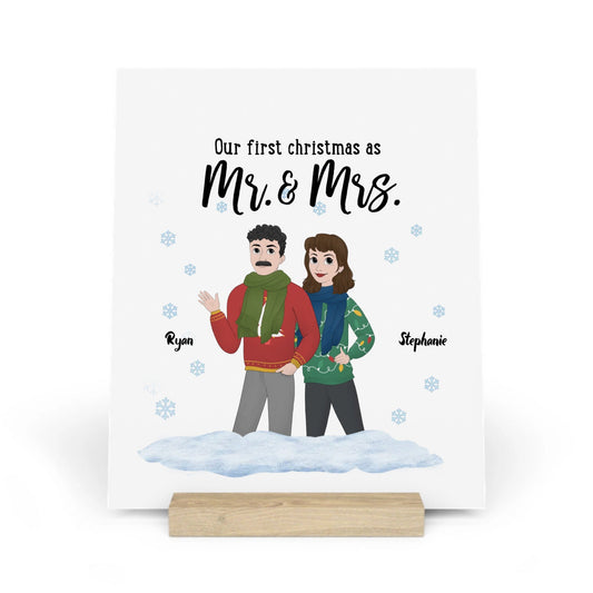 Unser erstes Weihnachten als Ms and Mrs Galerietafel mit Ständer