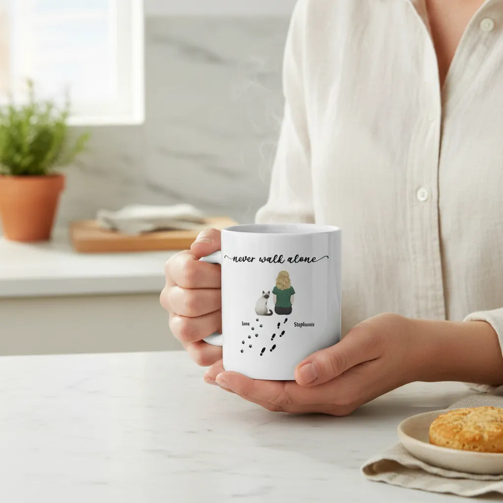Gehe niemals allein Keramiktasse