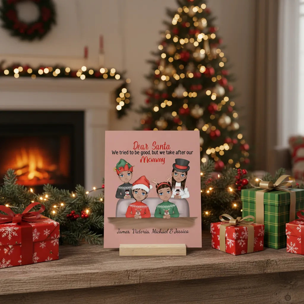 Lieber Weihnachtsmann Galerietafel mit Ständer
