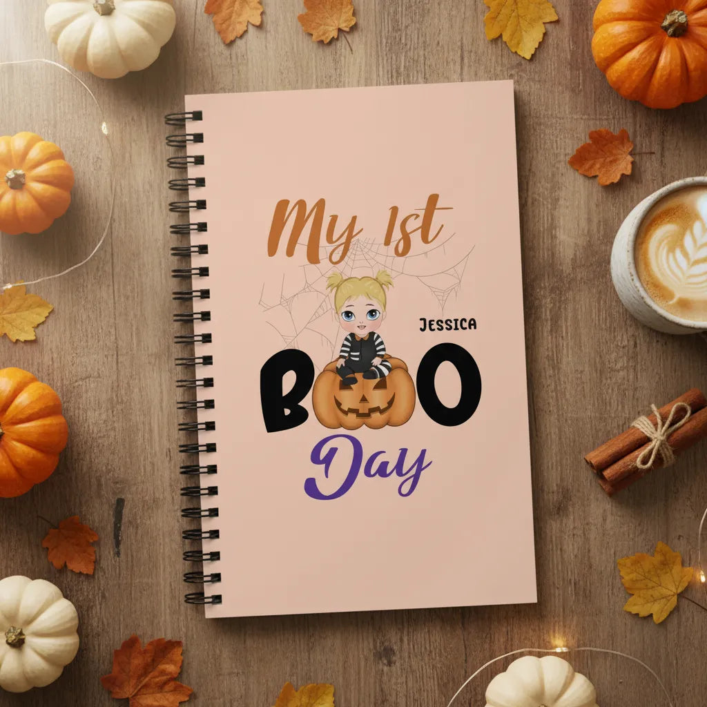 Mein erster Boo Tag Halloween Spiralnotizbuch