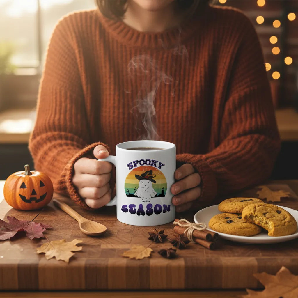Gruselige Vibes Halloween Keramiktasse