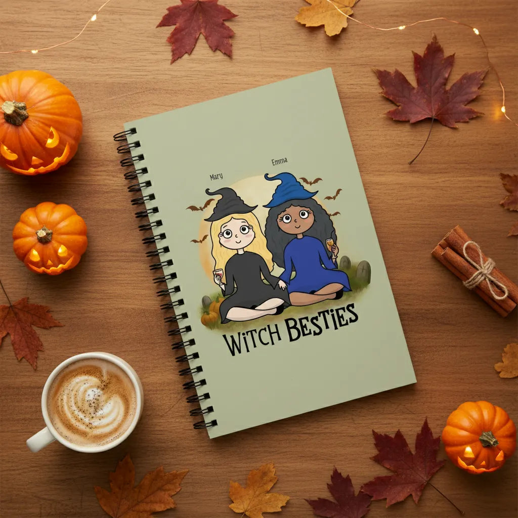 Hexenbesties Halloween Spiralnotizbuch
