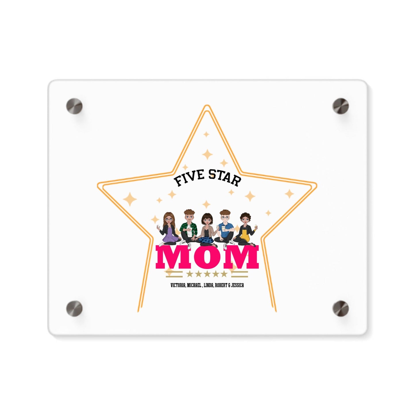 Five Star Mom Acryl Wandkunst Panel