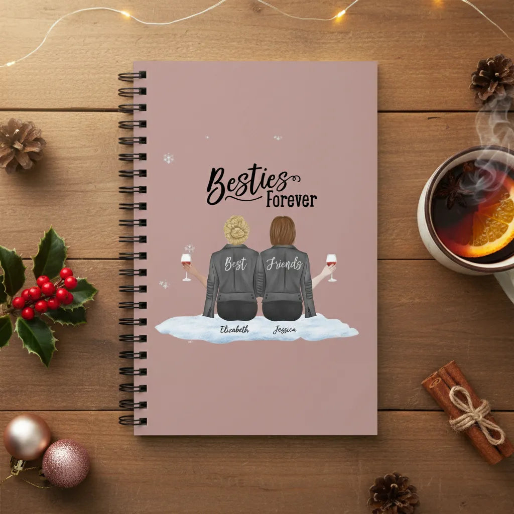 Besties Forever Weihnacht Spiralnotizbuch