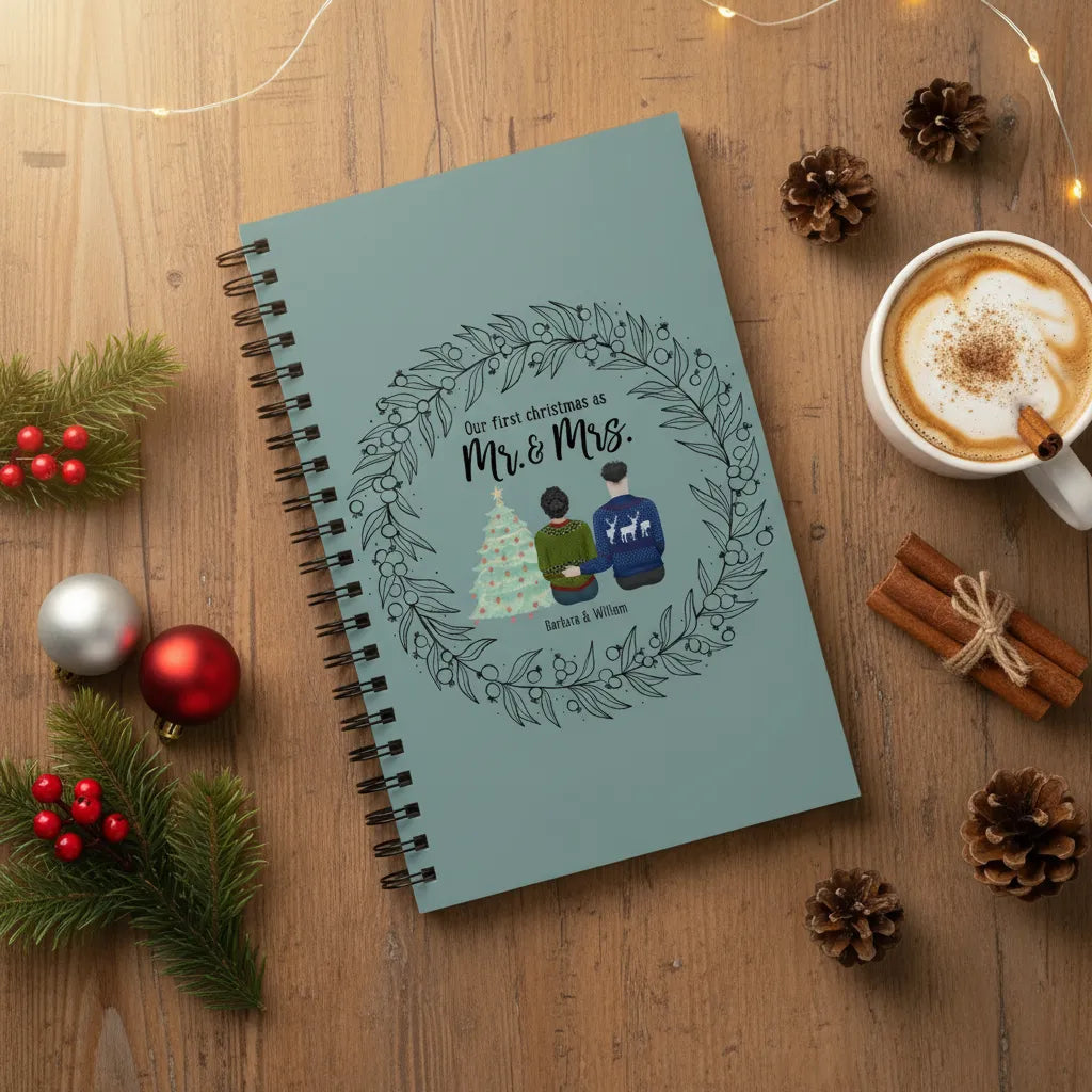 Unser erstes Weihnachten als Partner Spiralnotizbuch