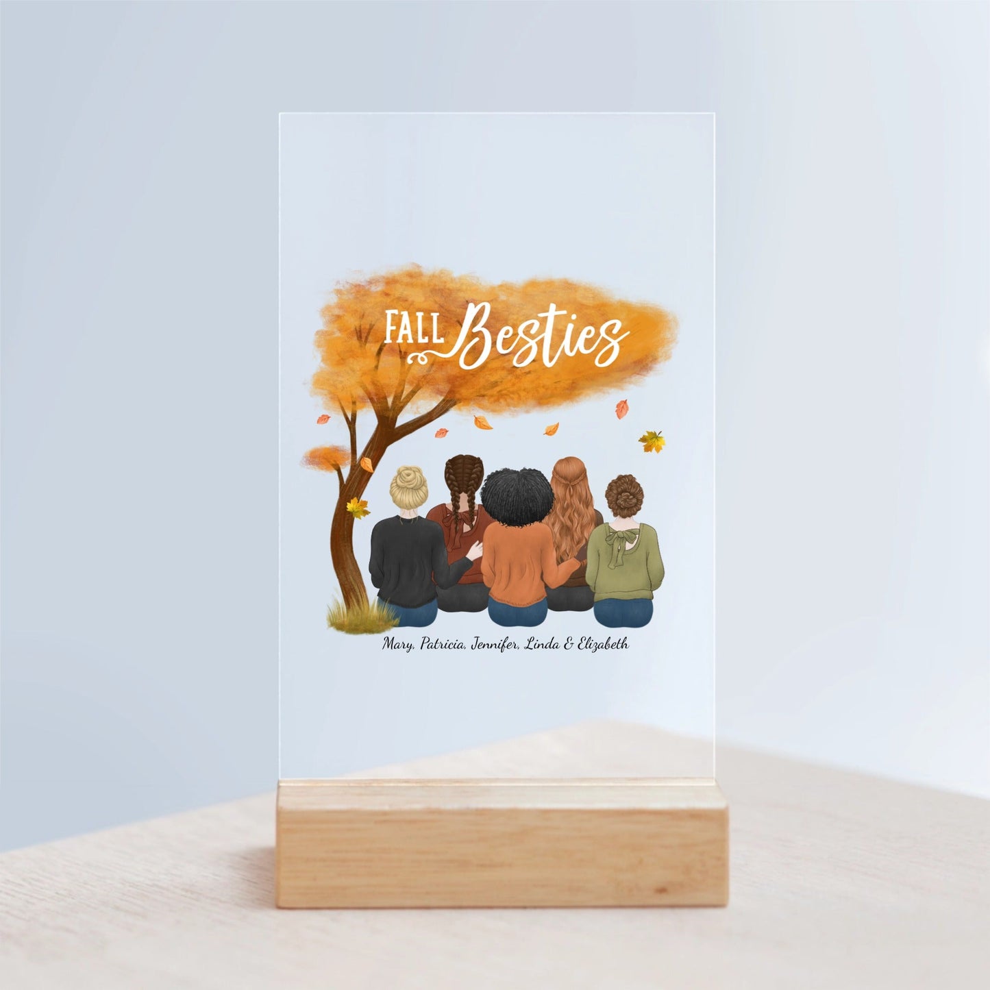 Herbst Besties Acrylschild mit Holzständer