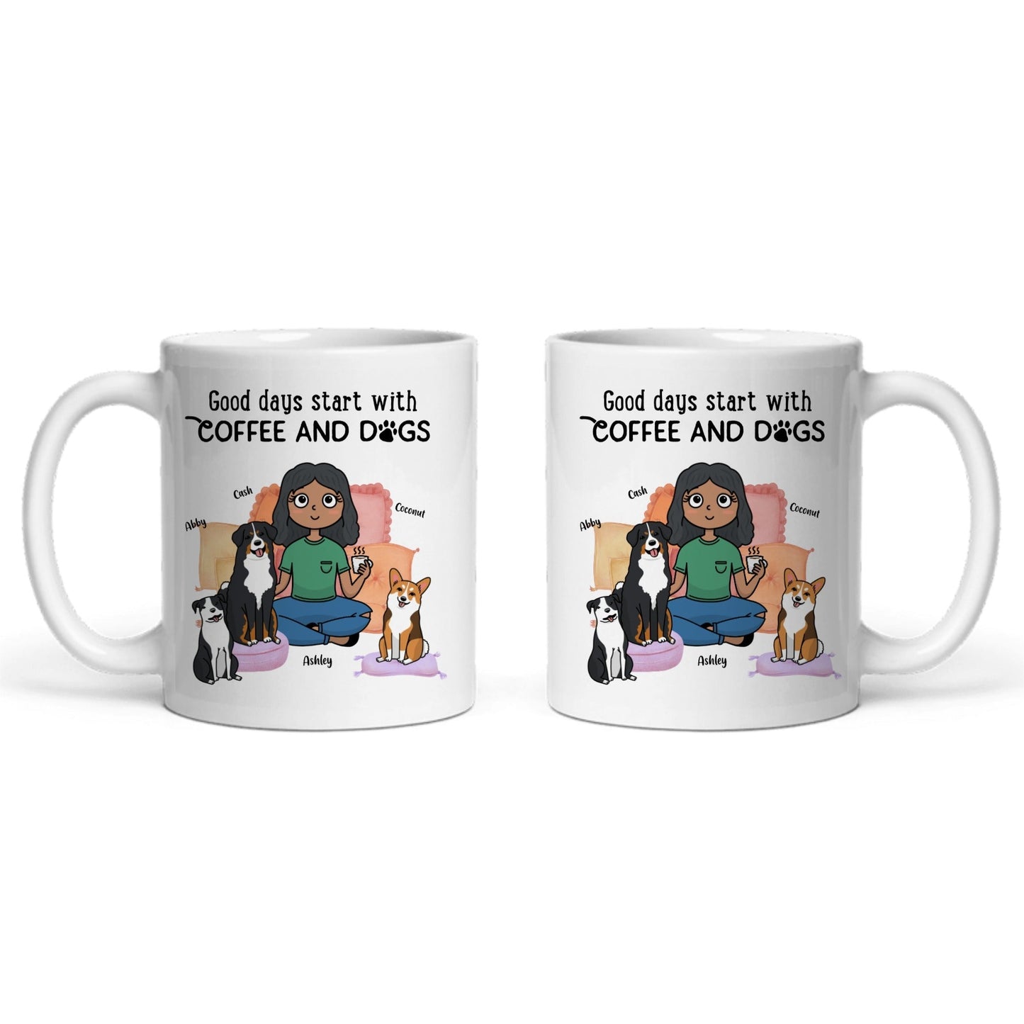 Gute Tage beginnen mit Kaffee und Hunden Keramiktasse