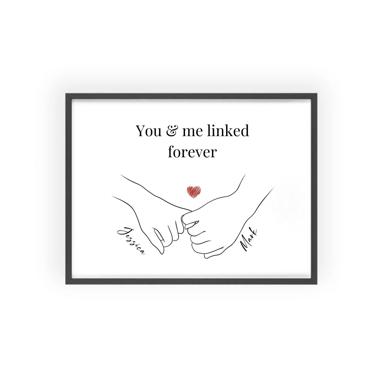 You and Me Forever Linked Poster with Wooden Frame