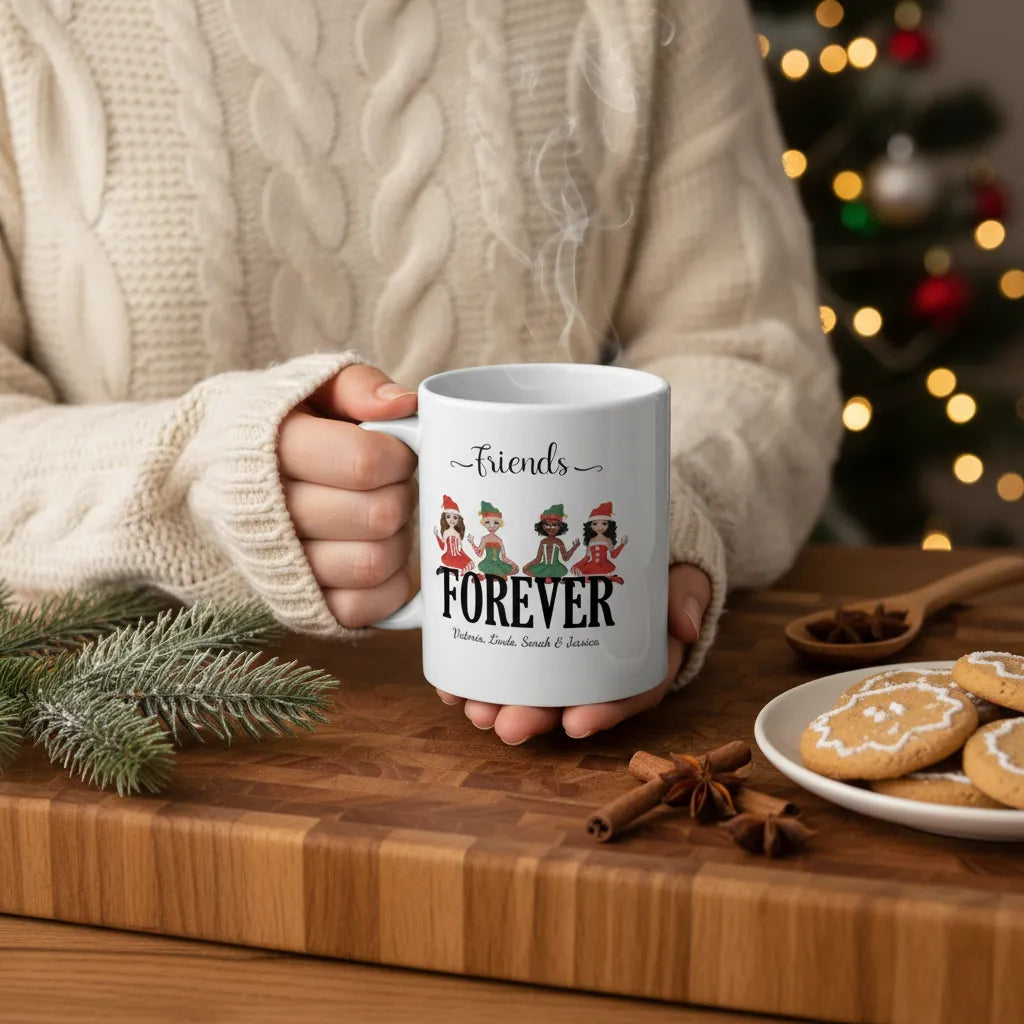Freunde für immer Weihnacht Keramiktasse