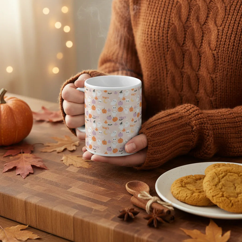 Namensmuster Halloween Keramiktasse