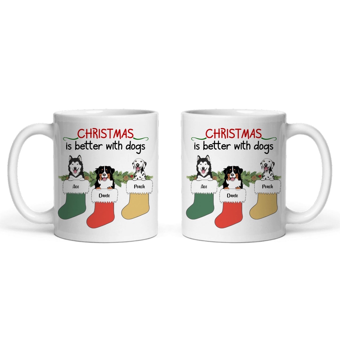 Weihnachten ist schöner mit Hunden Keramiktasse
