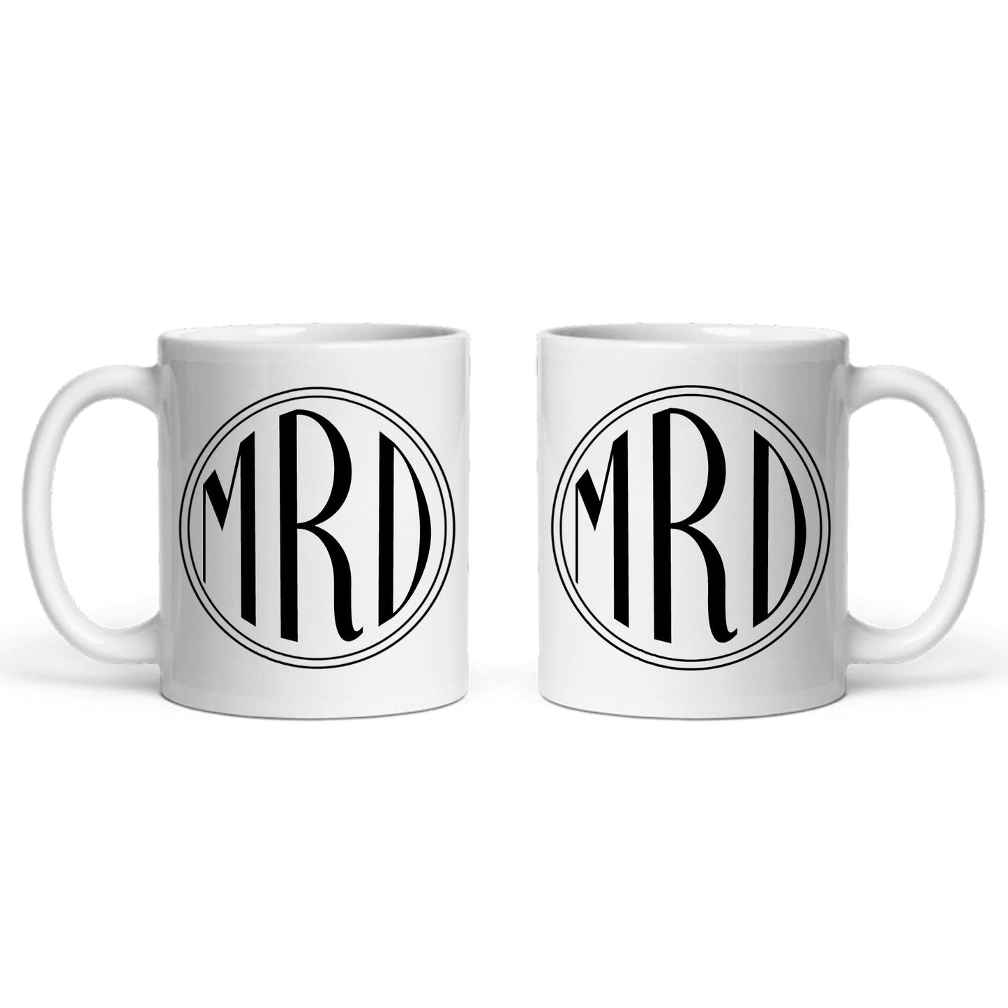 Kreisförmige Monogramm Keramiktasse