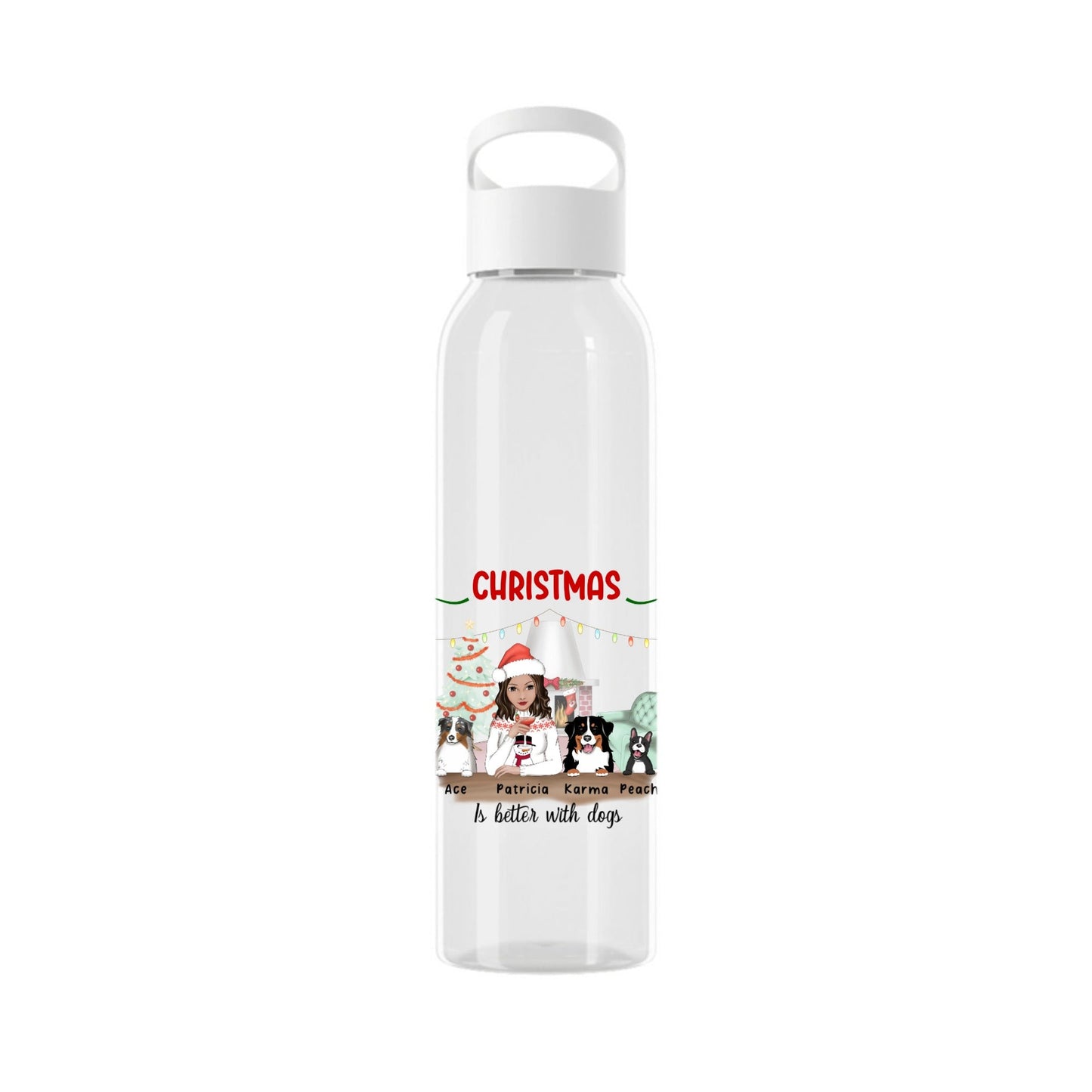Weihnachten ist schöner mit Hunden Wasserflasche 650 ml