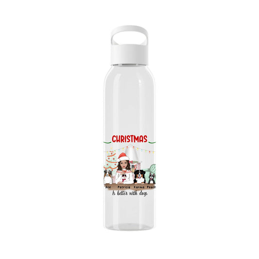 Weihnachten ist schöner mit Hunden Wasserflasche 650 ml