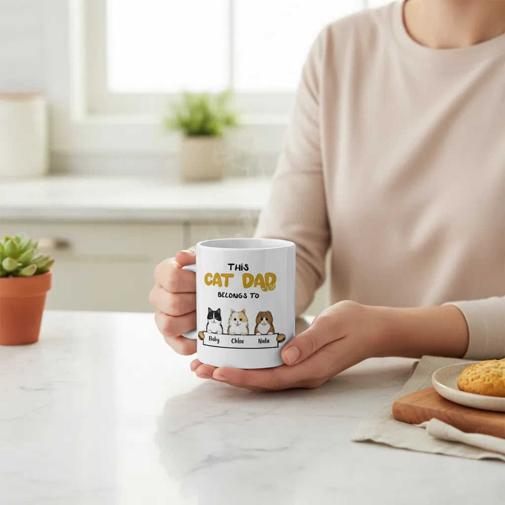 Dieser Katzenpapa gehört zu Keramiktasse