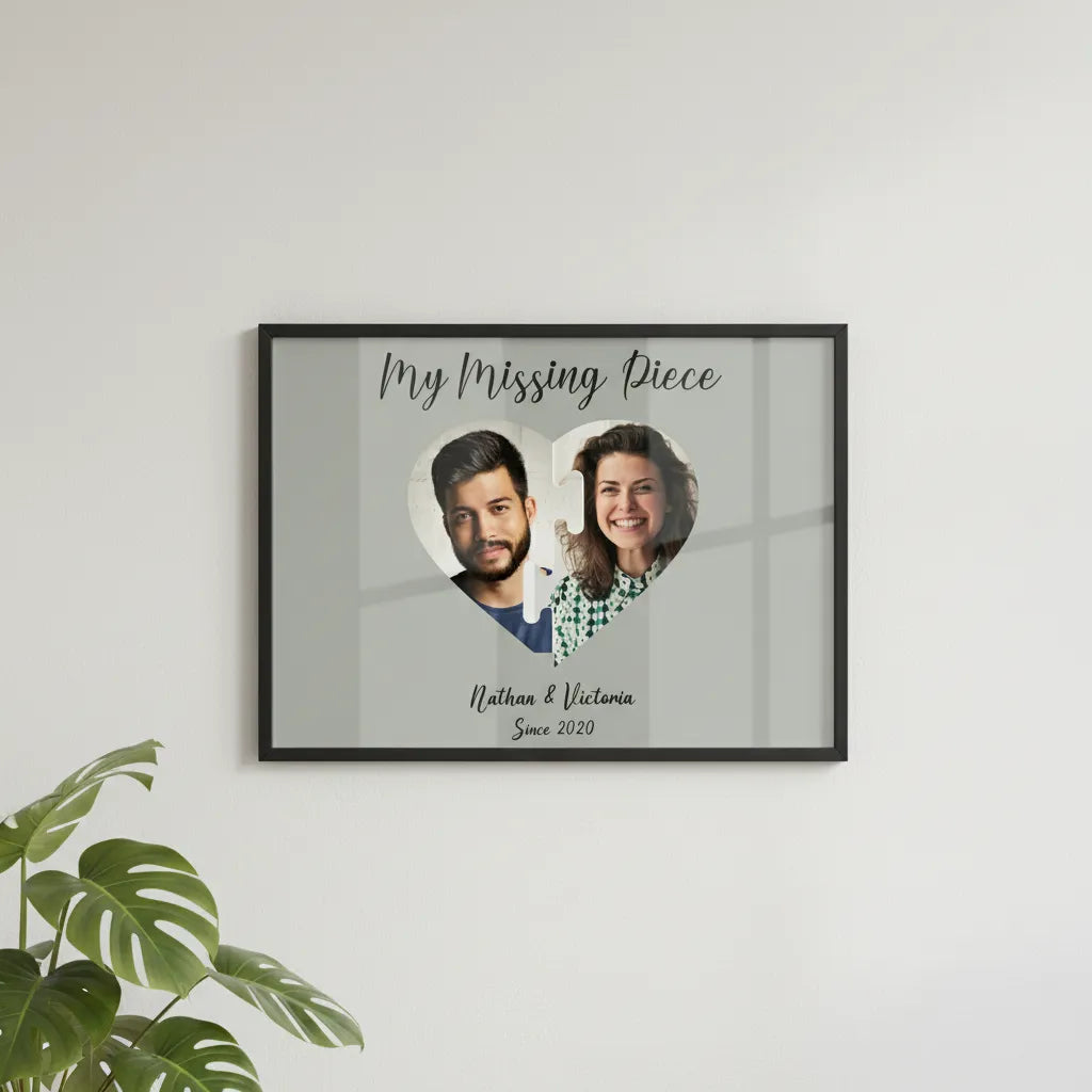Mein fehlendes Stück Poster mit Holzrahmen