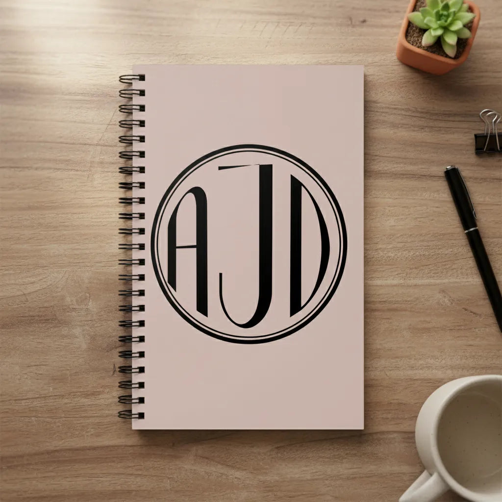 Kreis Monogramm Spiralnotizbuch