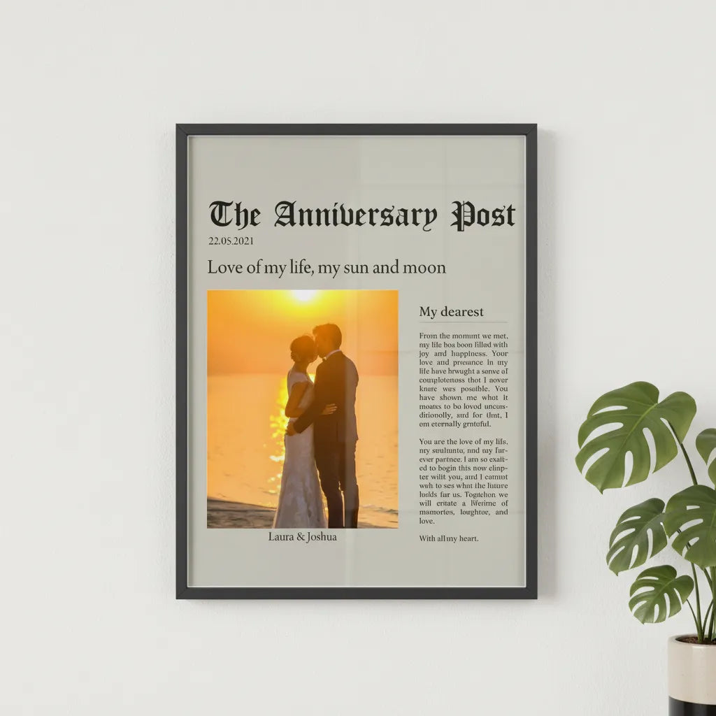 Das Jubiläumspost Poster mit Holzrahmen