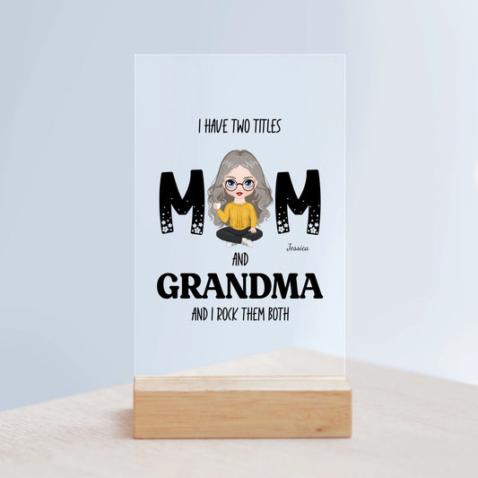 Personalisiertes Mama Acrylschild mit Holzständer