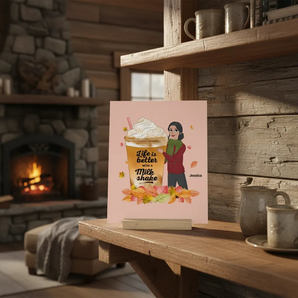 Das Leben ist besser mit einem Drink Galerietafel mit Ständer