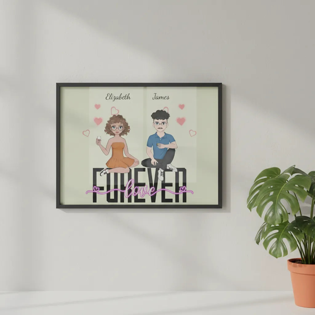 Für immer geliebt Poster mit Holzrahmen